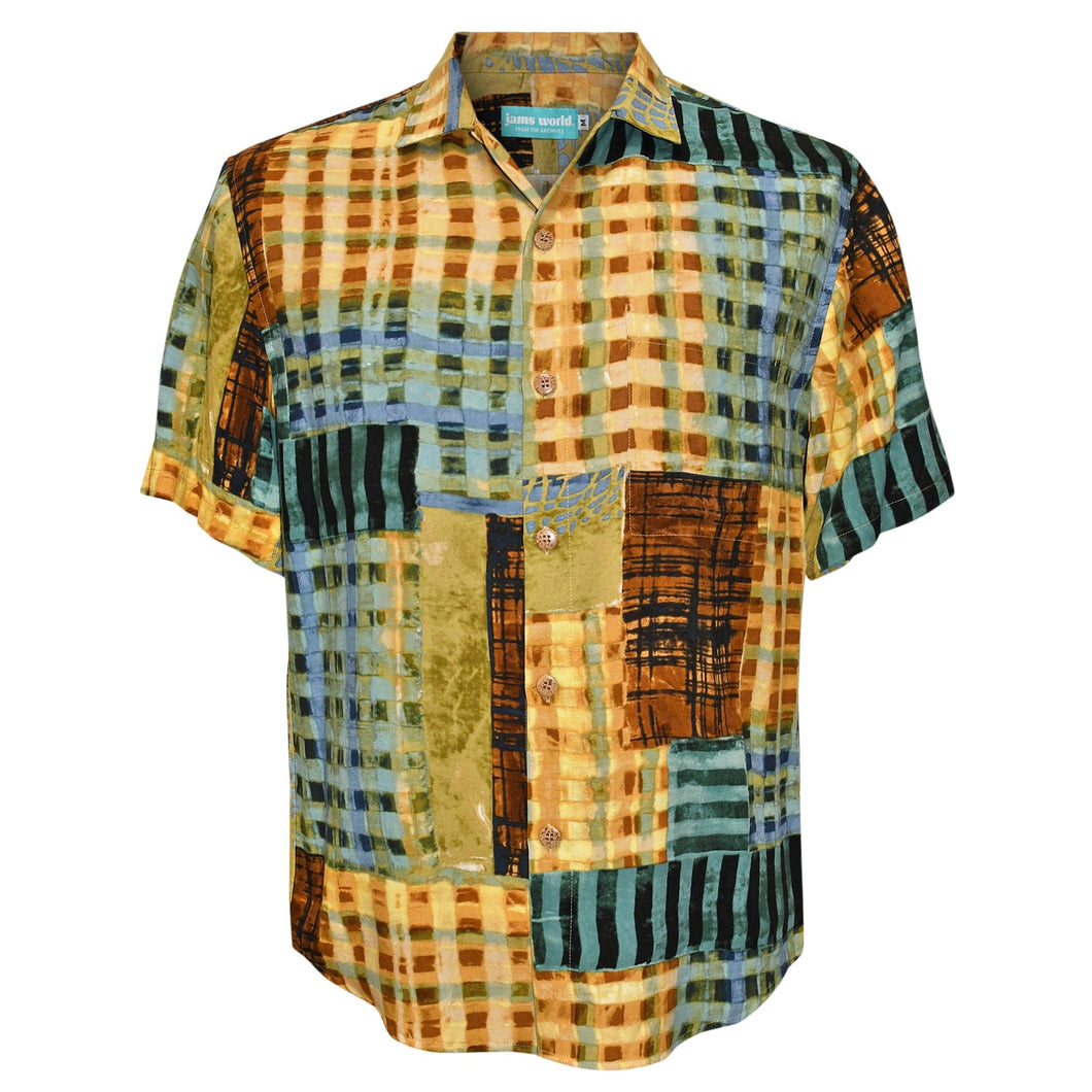 Men's Rayon Classic Shirttail Hem - Gridlock