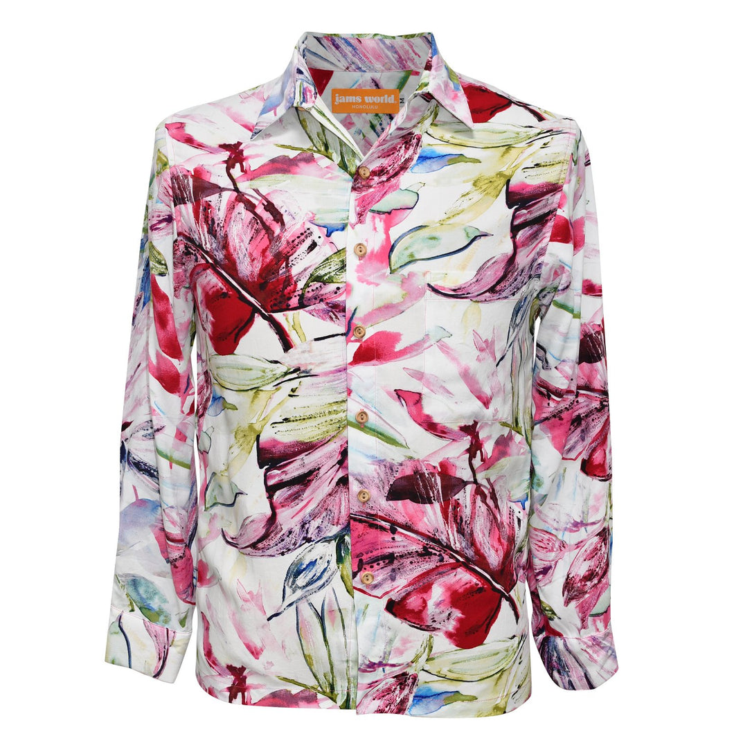 Men's Rayon Slim Fit Longsleeve Shirt - 'Akala Pink